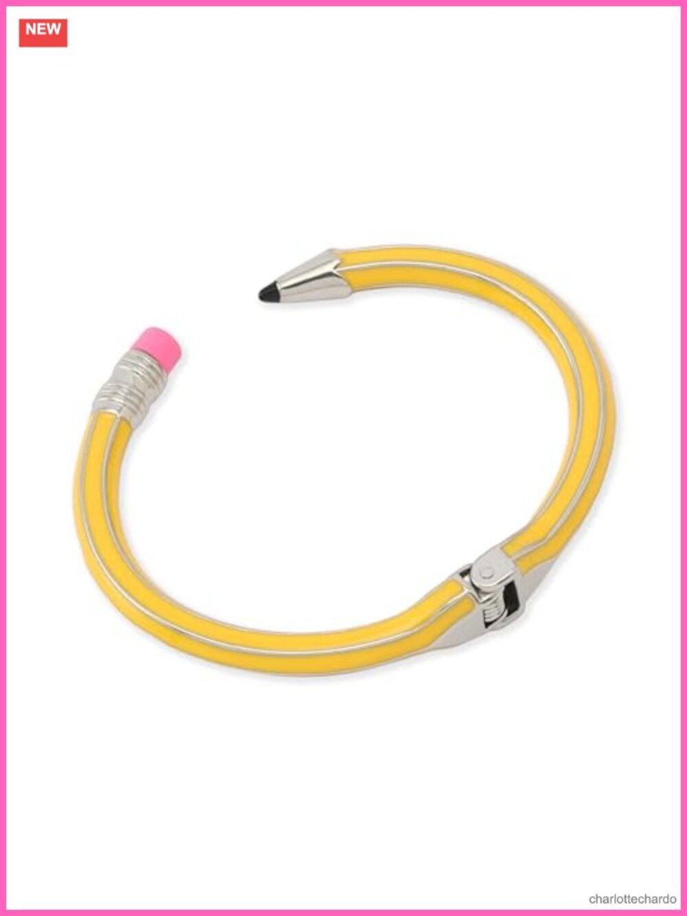 Enamel Pencil Cuff Bracelet Hypoallergenic Hinge Closure